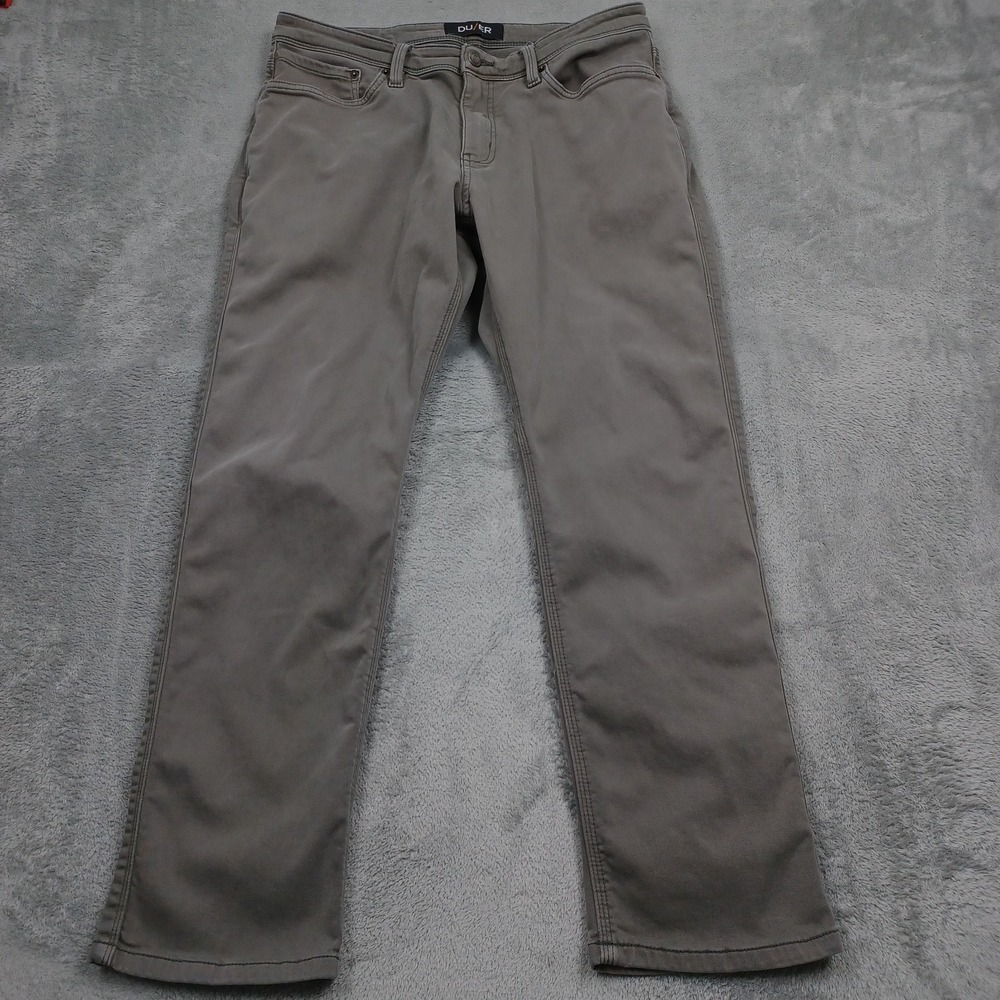 Duer Jeans Mens 34x30 Brown N2X Relaxed Fit Taper Preppy Stretch Comfort Casual